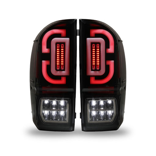 Winjet Renegade V2 LED Sequential Taillights for 2016-2023 Toyota Tacoma (Gloss Back/Clear) - Recon Recovery - Recon Recovery
