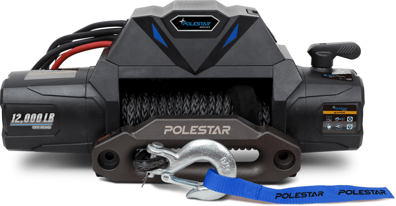 Polestar 10801046 12V 12,000 lbs Synthetic Rope Jeep & Truck Wireless Winch -IP65 Rated - Recon Recovery