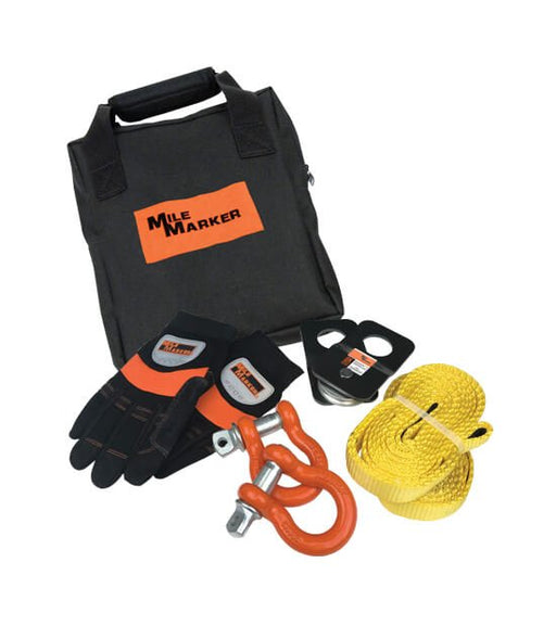 Mile Marker 19-00105 Winch Accessories Kit ATV/UTV Includes Straps Gloves Shackle 8k Snatch Block - Recon Recovery