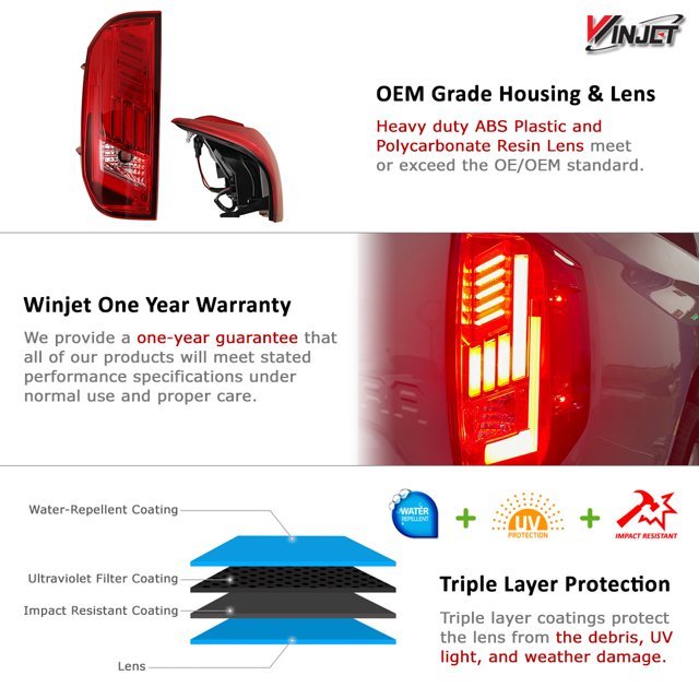 Winjet Renegade V2 Sequential LED Taillights for 2016-2023 Toyota Tacoma - Recon Recovery - Recon Recovery