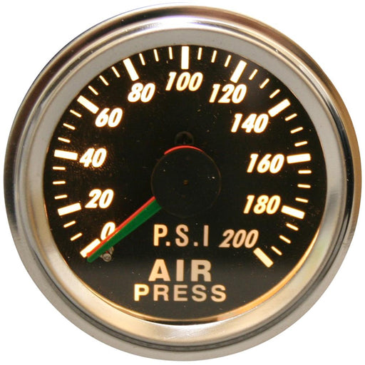 Bulldog Winch 42075B 0-200psi Air Pressure Gauge 2.0 Inch Dual Needle Mechanical Lighted - Recon Recovery