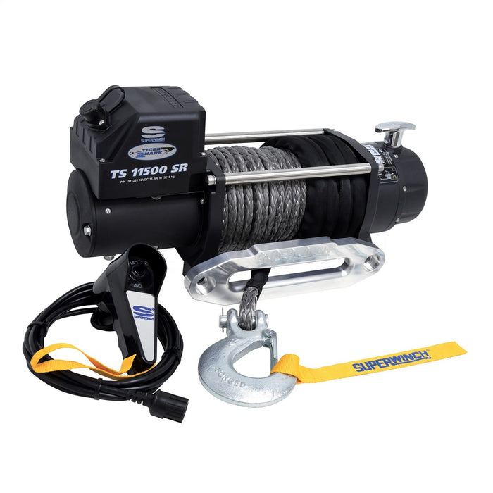 Superwinch 1511201 Electric Tiger Shark 11500SR Winch - 11,500 lbs. Pull Rating, 80 ft. Line