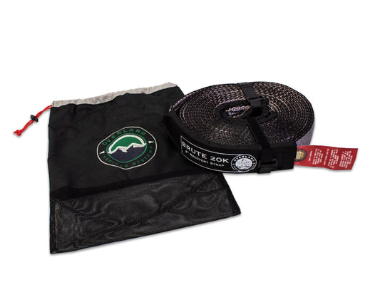 Overland Vehicle Systems 20,000 lb Tow Strap 30 Foot Gray with Padded Ends & Storage Bag - Recon Recovery