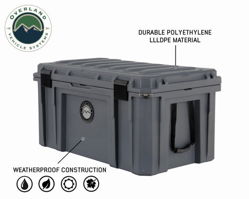 Overland Vehicle Systems 40100031 D.B.S. - Dark Grey 169 QT Dry Box with Wheels, Drain, and Bottle Opener - Recon Recovery