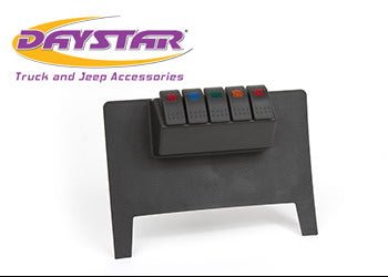 Daystar 11-17 Jeep Wrangler JK Lower Switch Panel W/ 4 Rocker Switches Black KJ71038BK - Recon Recovery