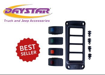 Daystar 07-18 Jeep Wrangler JK A-Pillar Switch Pod W/ Switches KJ71056BK - Recon Recovery