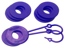 Daystar KU70061PR D Ring Isolator Washer Locker Kit 2 Locking Washers and 6 Non-Locking Washers Purple - Recon Recovery
