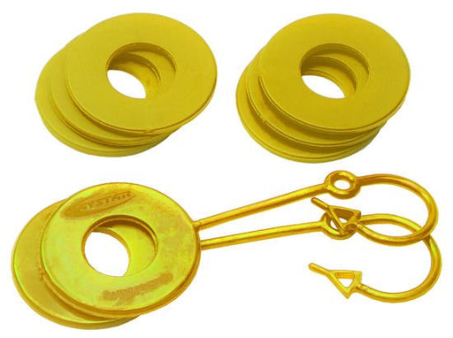 Daystar KU70061YL D Ring Isolator Washer Locker Kit 2 Locking Washers and 6 Non-Locking Washers Yellow - Recon Recovery