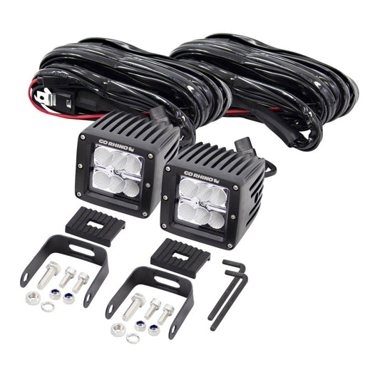 Go Rhino 3" LED 18W Light Pods Cubes (Set of 2 or Set of 4) Includes Switch & Harness - Recon Recovery