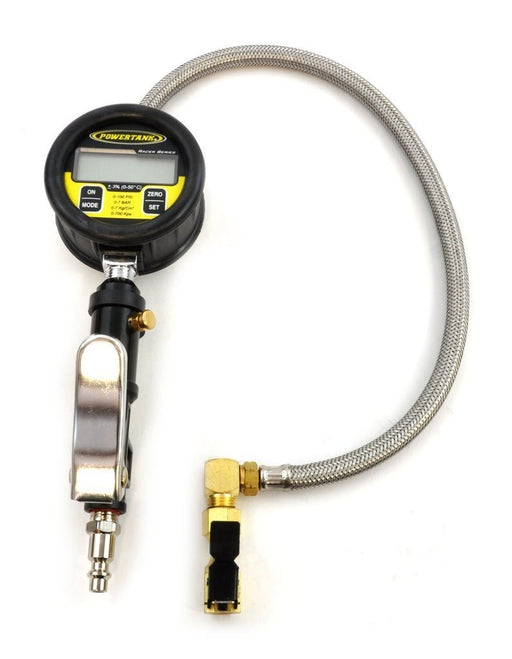 Power Tank TIG-R100 Racer Series Digital Tire Inflator 100 PSI Steel Braided Hose Clip On Chuck - 2 foot safety whip - Recon Recovery