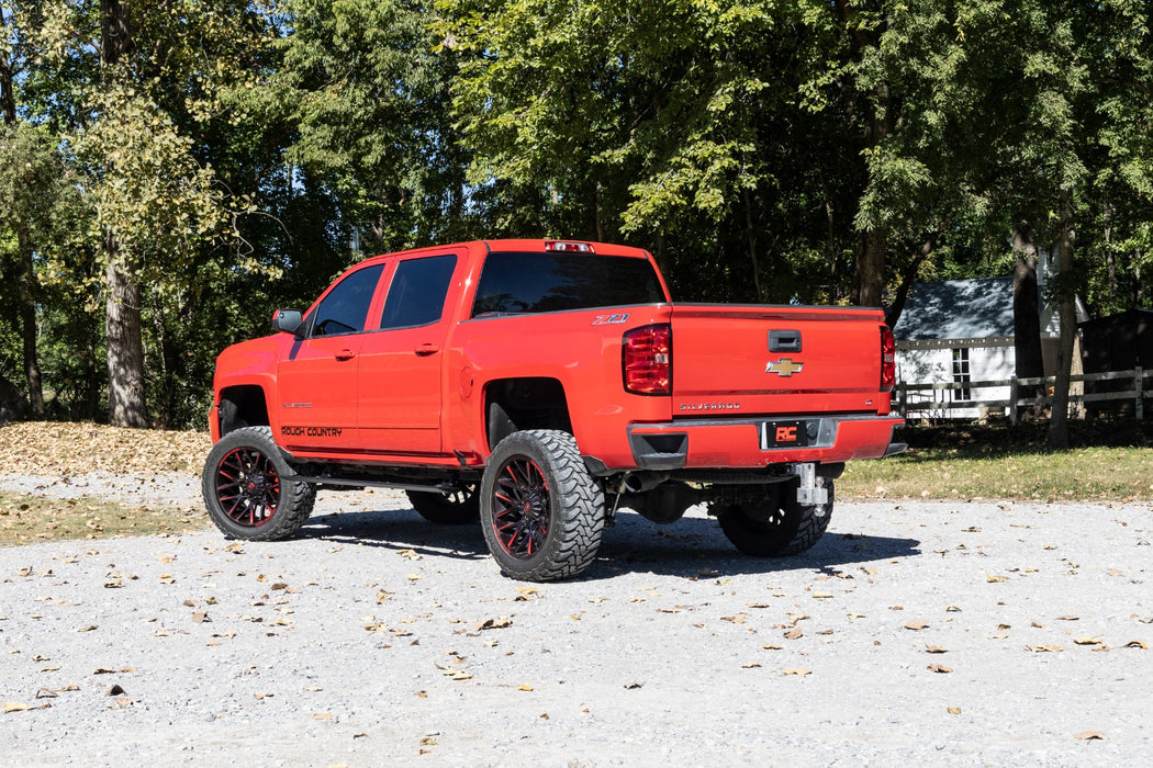 Rough Country Lighted Power Running Boards for 2014-2019 Silverado Sierra 1500 2500HD 3500HD (No Drill)