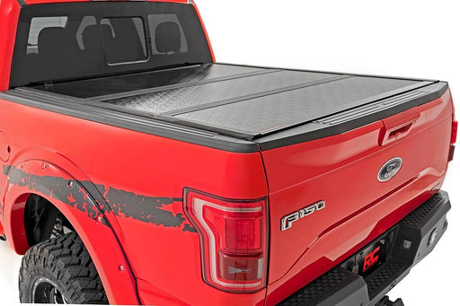 Rough Country 47221550 Low Profile Tri Fold Aluminum Tonneau Cover for 2021-2024 Ford F150 (5'7") - Recon Recovery