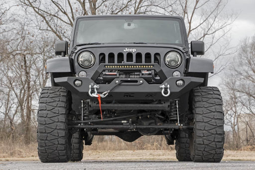 Rough Country 10596 Mid Width Sport Front Bumper for (07-24) Jeep Wrangler JK JL & Gladiator JT - Recon Recovery