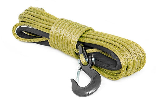 Rough Country RS137 Winch Cable & Synthetic Rope - Synthetic, 16,000 lbs. Pull Rating, 85 ft. Line Length3/8 in. Line Diameter, Army Green - Recon Recovery