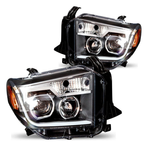 Winjet Renegade Projector Headlights Sequential w/ LED DRL for 2014-2021 Toyota Tundra (Black/Clear) - Recon Recovery