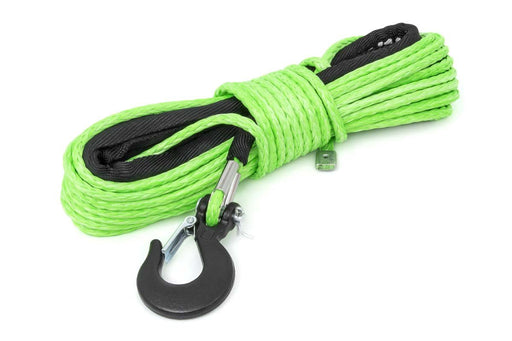 Rough Country RS142 Winch Cable & Synthetic Rope - Synthetic, 7,000 lbs. Pull Rating, 50 ft. Line Length1/4 in. Line Diameter, Green - Recon Recovery