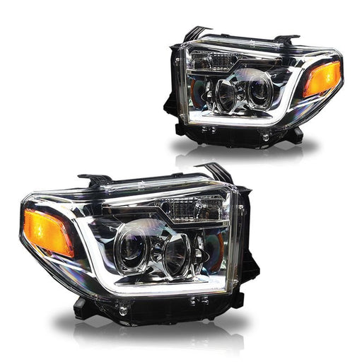 Winjet Renegade Series Projector Headlights DRL for 2014-2021 Toyota Tundra (Chrome/Clear) - Recon Recovery - Recon Recovery
