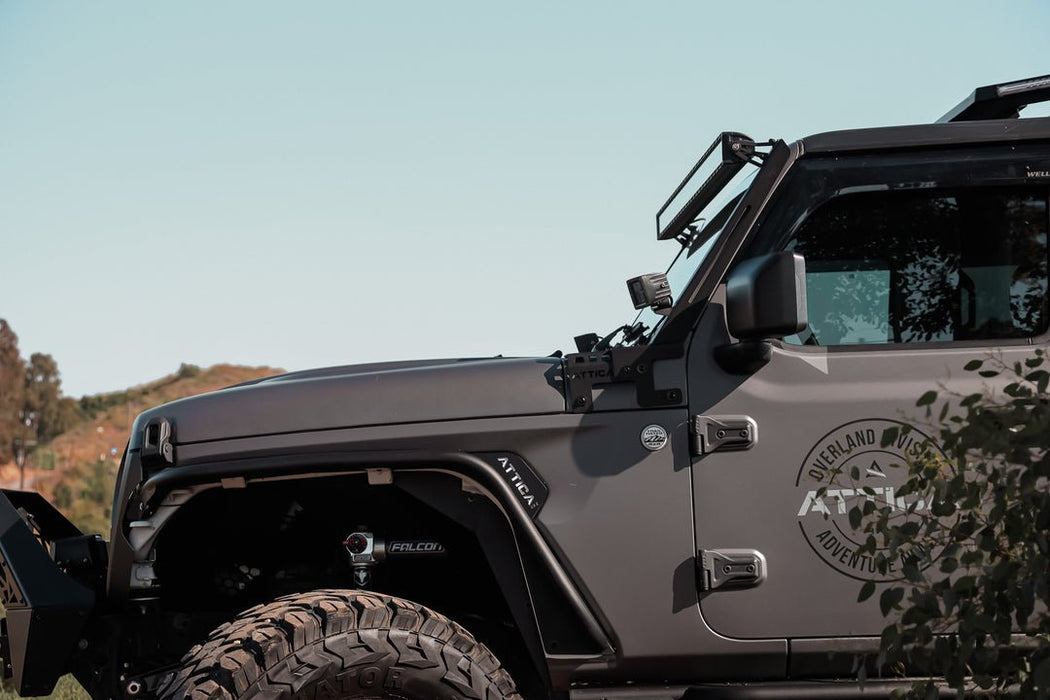Attica 4x4 Frontier Series Light Mount Brackets for 2018 - 2025 Gladiator JT & Wrangler JL - Recon Recovery