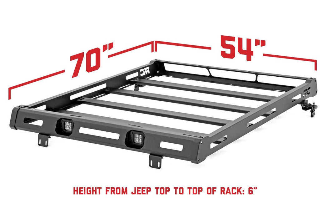 Rough Country Roof Rack for 2007 - 2018 Jeep Wrangler JK/Wrangler Unlimited - Recon Recovery
