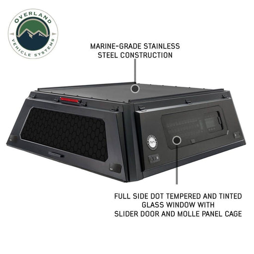 OVS Expedition PRO+ Stainless Steel Truck Cap with Full Windows for 2016 - 2023 Toyota Tacoma 5ft - Recon Recovery