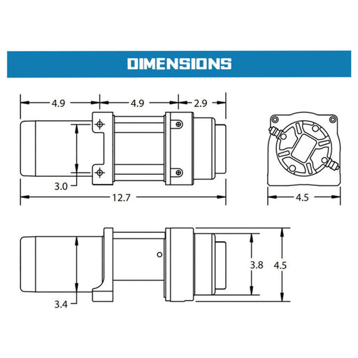 Superwinch ATV & SxS Powersports Terra Series 3,500 lbs Winch - 32 ft. Line - Recon Recovery
