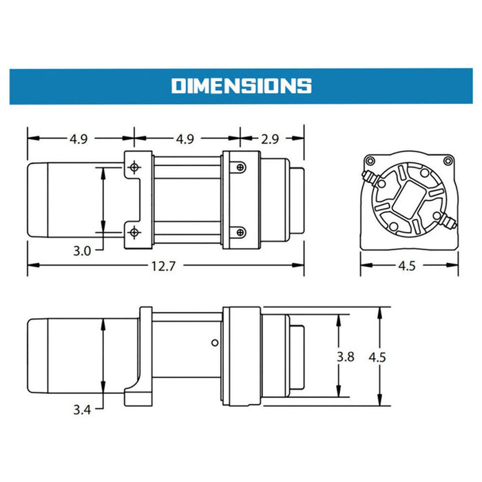 Superwinch ATV & SxS Powersports Terra Series 3,500 lbs Winch - 32 ft. Line - Recon Recovery