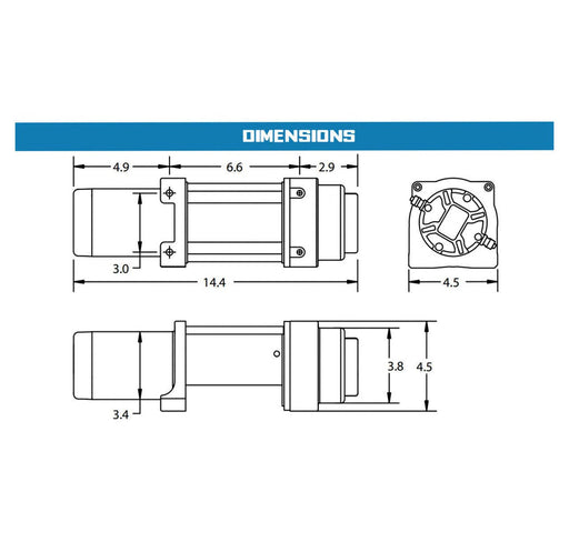 Superwinch ATV & SxS Powersports Terra Series Winch 4,500 lbs. Pull Rating, 32 ft. Line - Recon Recovery
