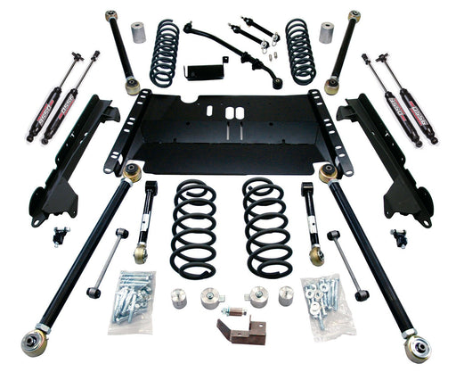 TeraFlex 4" Enduro LCG Long Arm Suspension System & 9550 VSS Twin-Tube Shocks for 1997-2006 Jeep Wrangler - Recon Recovery