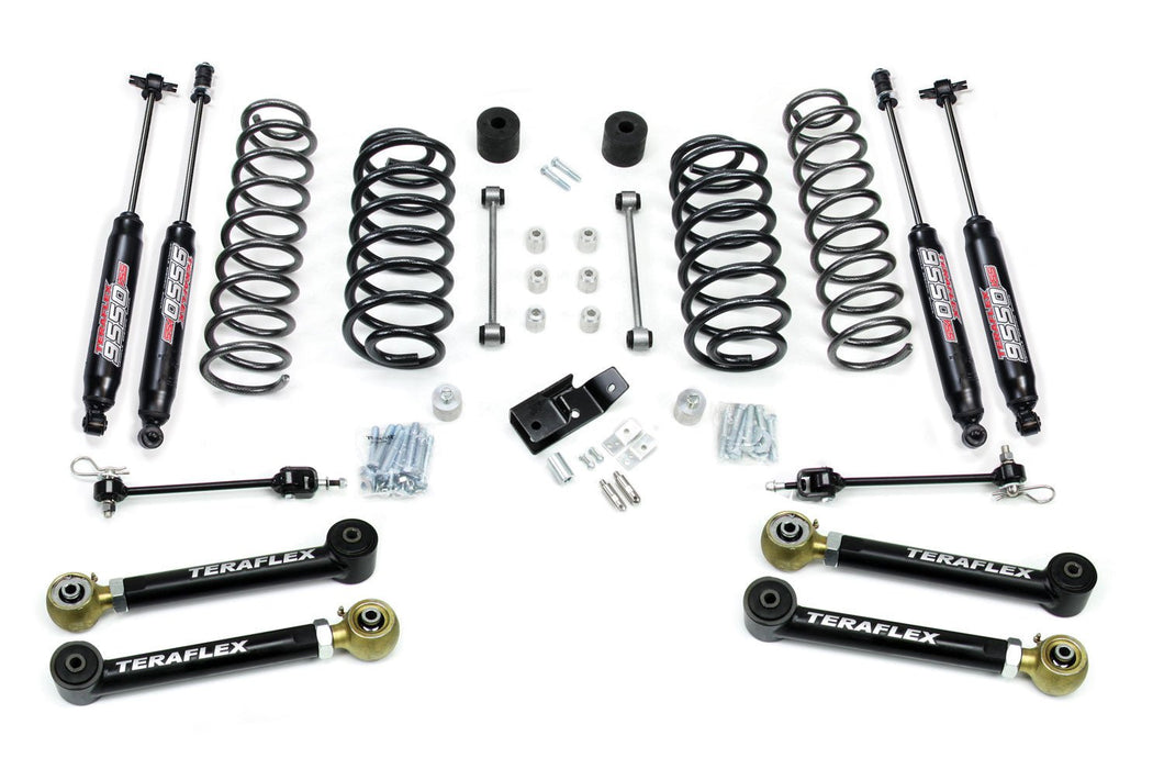 TeraFlex 4" Suspension System W/ 4 Short Control Arms & 9550 VSS Twin-Tube Shocks for 1997-2006 Jeep Wrangler - Recon Recovery