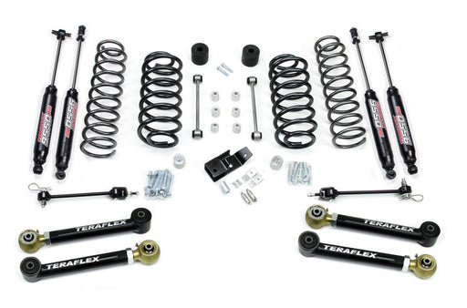 TeraFlex 4" Suspension System W/ 4 Short Control Arms & 9550 VSS Twin-Tube Shocks for 1997-2006 Jeep Wrangler - Recon Recovery