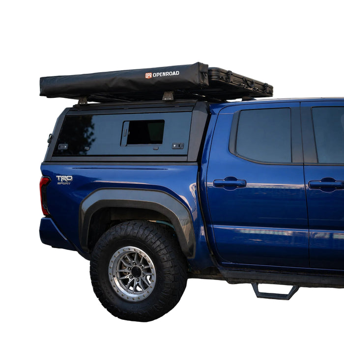 OPENROAD Bolt On Bed Cap with Sliding Side and Front Windows for 2024-2026 Toyota Tacoma - Recon Recovery