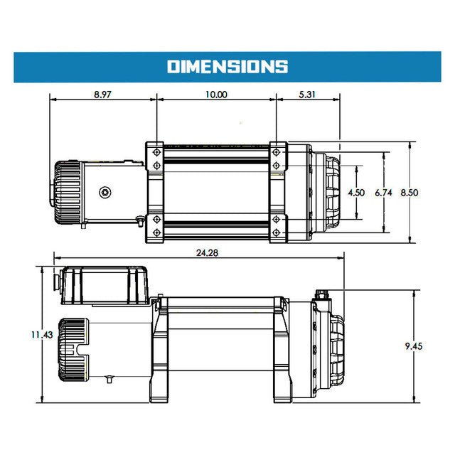 Superwinch Electric Tiger Shark 12 Volt DC 18,000 lbs Winch - 85 ft. Line - Recon Recovery