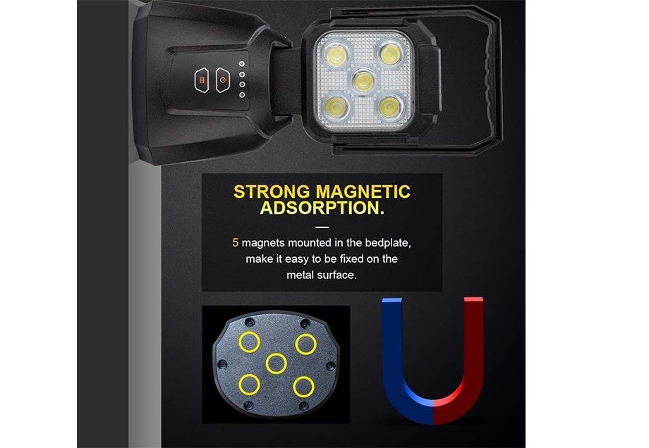 15W Magnetic Base Rechargeable LED Work/Camp Light - Recon Recovery