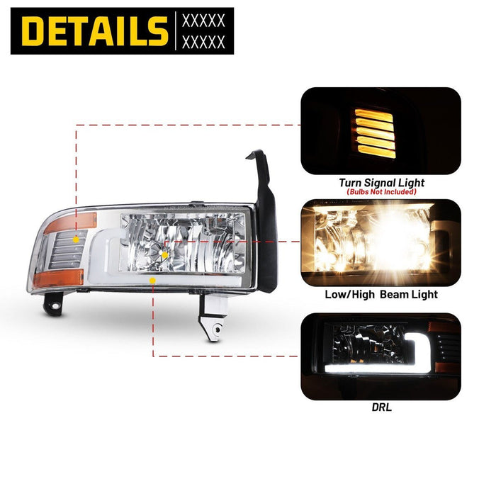 Winjet Headlights for 1994-2001 Dodge Ram 1500