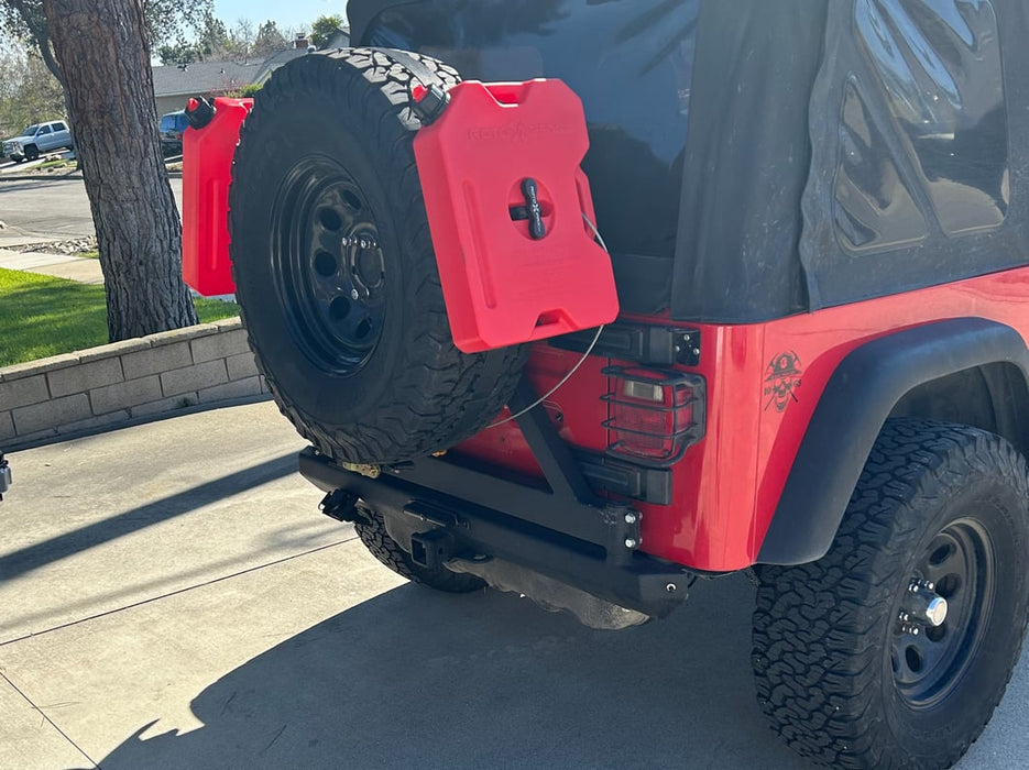 SmittyBilt High Clearance Rear Bumper w/ Tire Carrier 1987 - 2006 Jeep Wrangler YJ TJ LJ - Recon Recovery - Recon Recovery