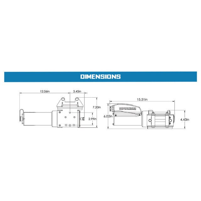 Superwinch AC 120 Volt Utility Winch - 1,500 lbs. with 35 ft. Steel Cable - Recon Recovery