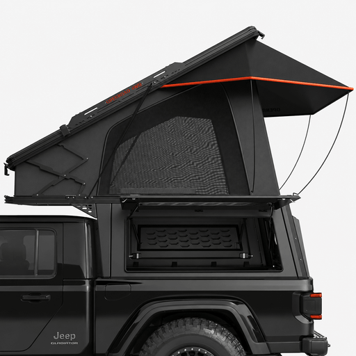OPENROAD Aluminum Truck Topper with Integrated Rooftop Tent For 2019-2026 Jeep Gladiator JT - Recon Recovery