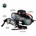 OVS SCAR 12k Steel Cable 12,000 lbs. Wireless Winch + Free Tow Strap - Recon Recovery