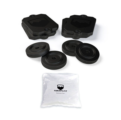 TeraFlex 0.5" Bump Stop Strike Pad Shim Front & Rear Kit for 2018-2026 Jeep Wrangler - Recon Recovery