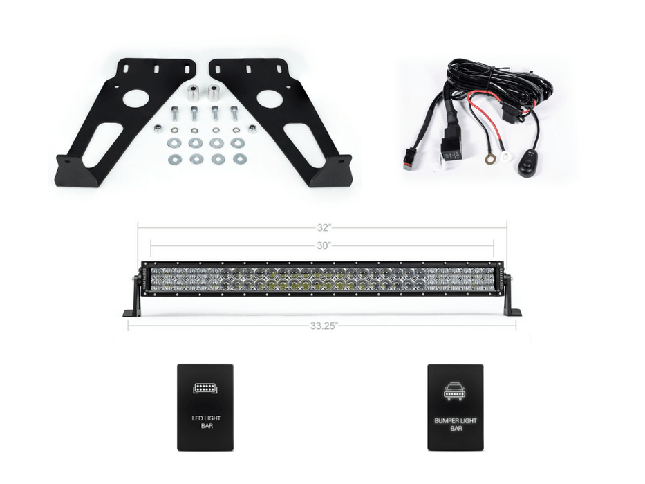 32" Hidden Grille LED Light Bar Brackets Kit Fits 2014-2024 Toyota 4Runner - Recon Recovery