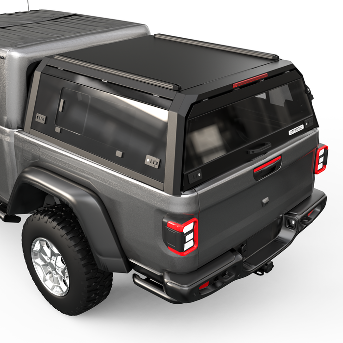 OPENROAD Bolt On Bed Cap with Sliding Side and Front Windows for 2019+ Jeep Gladiator JT
