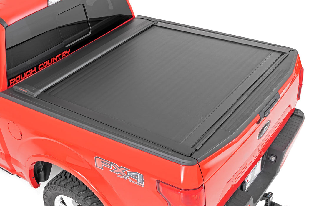 Rough Country 46220551 Retractable Tonneau Cover for 2015-2020 Ford F150 & Raptor (5' 7" Bed) - Recon Recovery