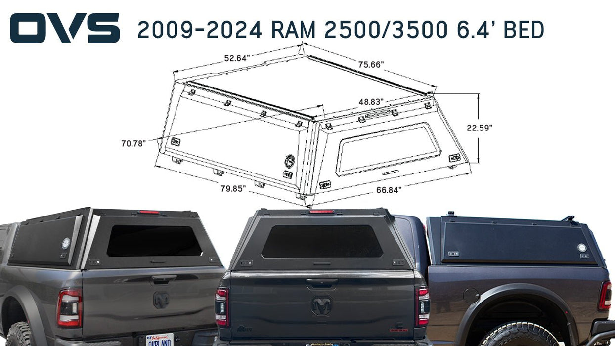 OVS Expedition Stainless Steel Truck Cap with Wing Doors For 2009 - 2024 Ram 2500 3500 - Recon Recovery