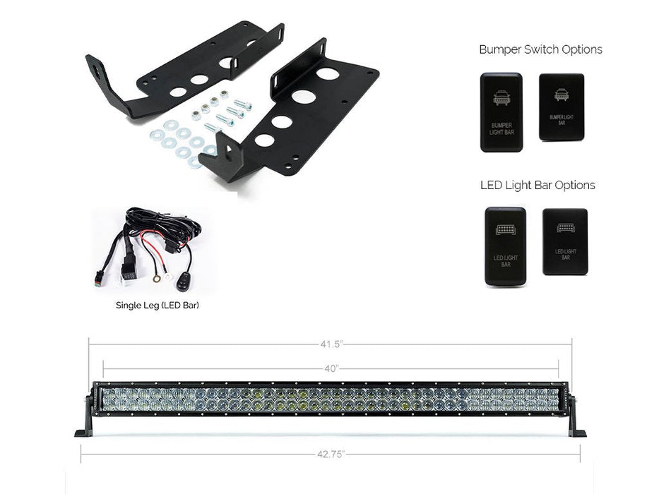 42" Hidden Grille Curved LED Light Bar Brackets Kit For 2014-2021 Toyota Tundra - Recon Recovery