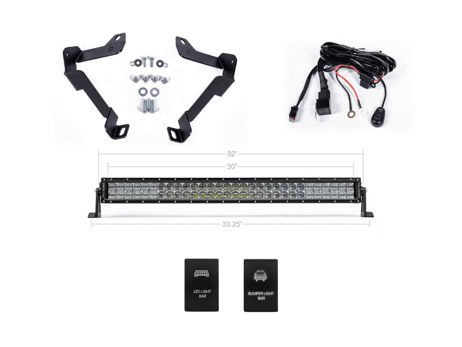 32" Lower Bumper Hidden LED Light Bar Brackets Kit For 2014-2021 Toyota Tundra - Recon Recovery