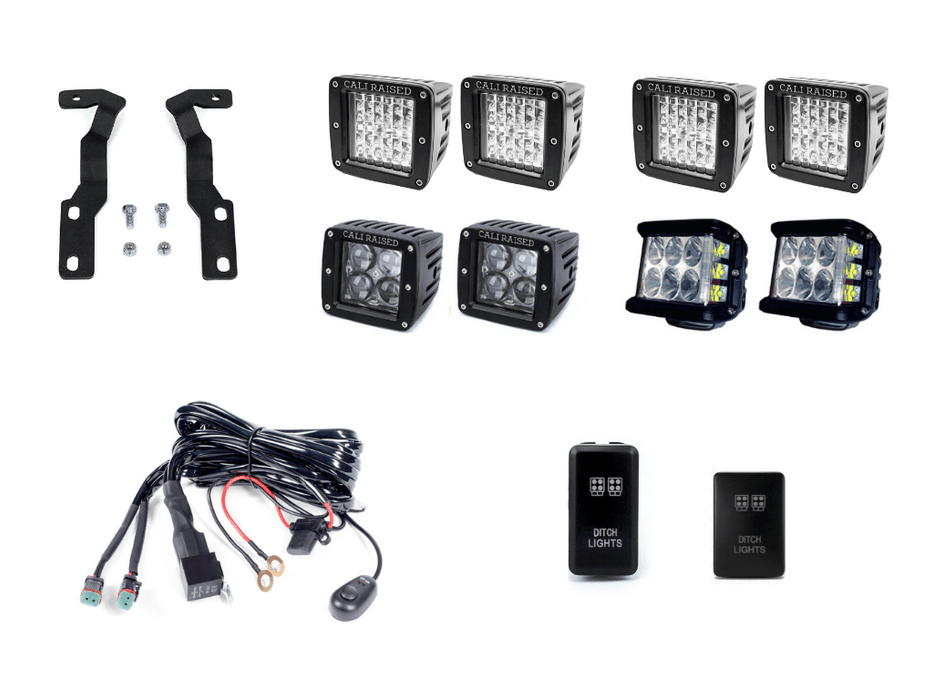Low Profile Ditch Light Brackets Kit For 2016-2023 Toyota Tacoma - Recon Recovery