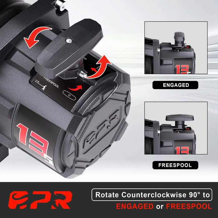 OPENROAD 13,500lbs Wireless Electric Winch with Synthetic Rope - IP68 Rated - Recon Recovery