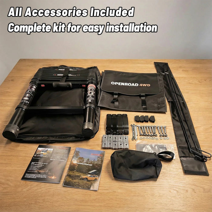 Openroad Aluminum Hard Shell X-Hinge Rooftop Tent with LED Lights - 4 Season - Recon Recovery