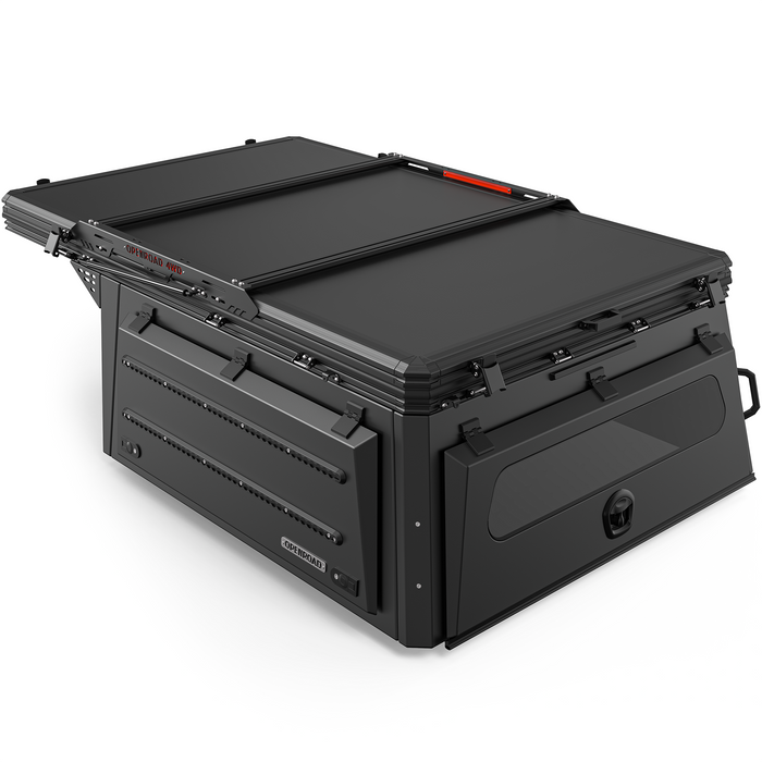 OPENROAD Aluminum Truck Topper with Integrated Rooftop Tent For 2019-2026 Jeep Gladiator JT
