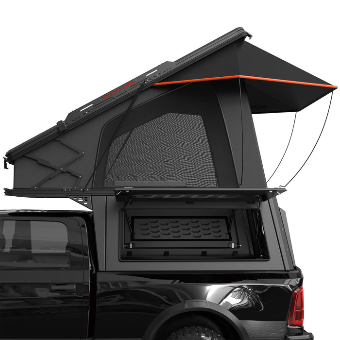 OPENROAD Aluminum Truck Topper with Integrated Rooftop Tent For 2019-2026 Jeep Gladiator JT